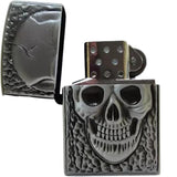Briquet Zippo Tête De Mort Argent