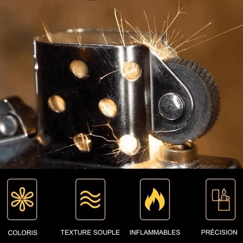 Lot De 600 Pierres à Briquet Avec Flacon De Rangement - Recharge Compatible Zippo Et Clipper